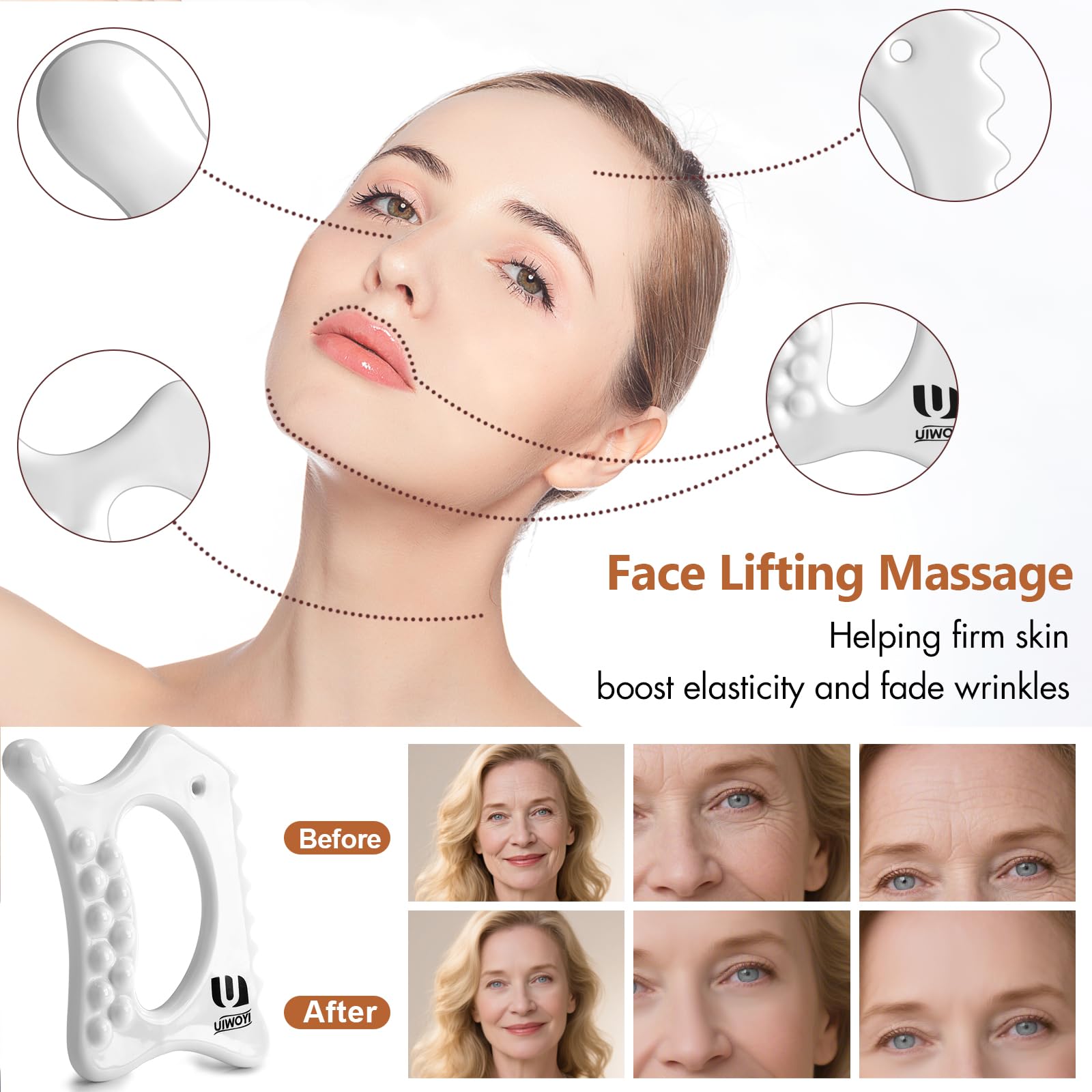 UIWOYI face sculpting gua sha with eco-friendly mineral ceramics for calm evenings