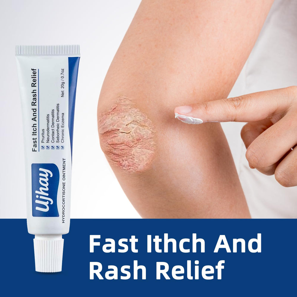 Applying UJhay Hydrocortisone Ointment to the arm for targeted relief
