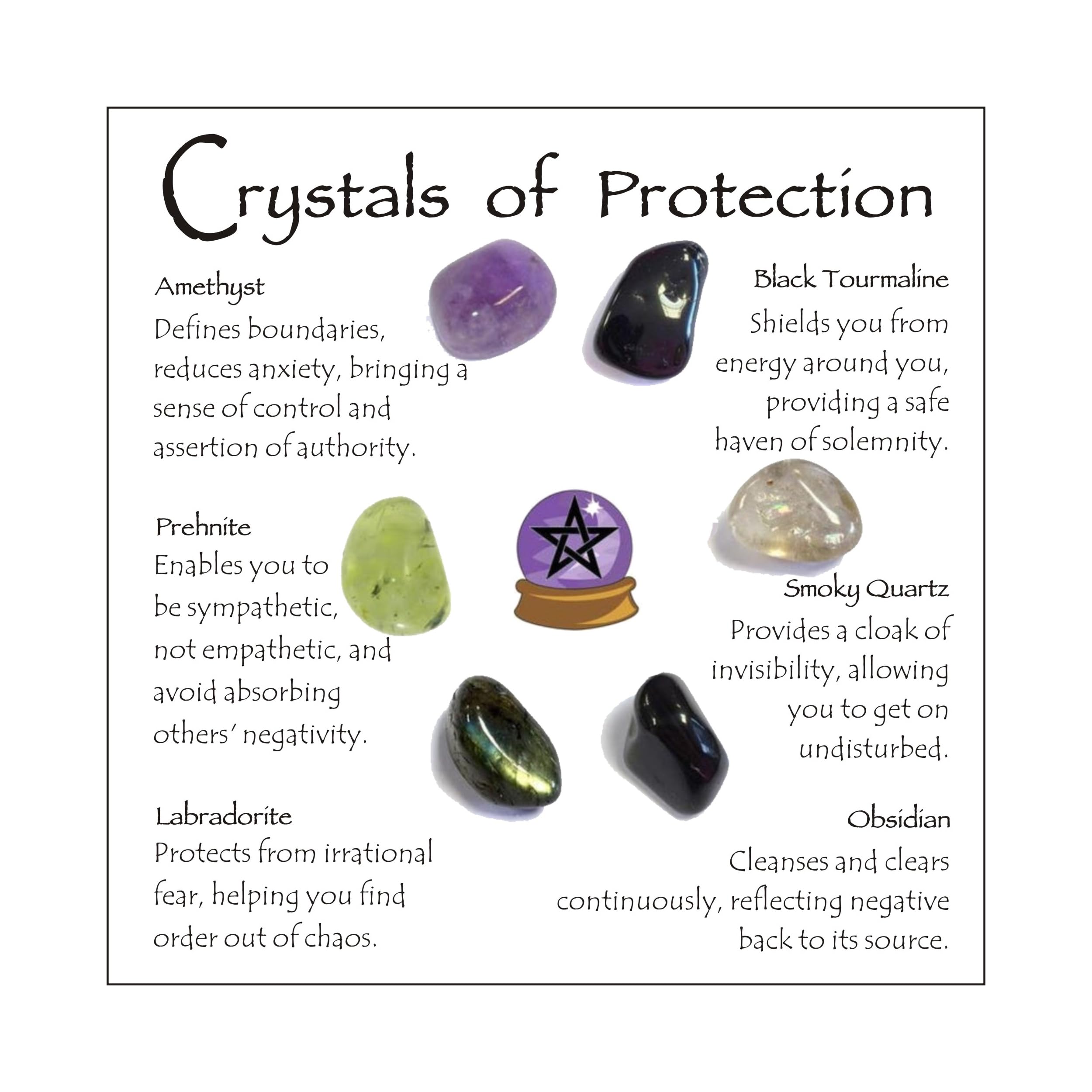 Ukodnus Protection Crystal Set with amethyst for calming, protective energy.