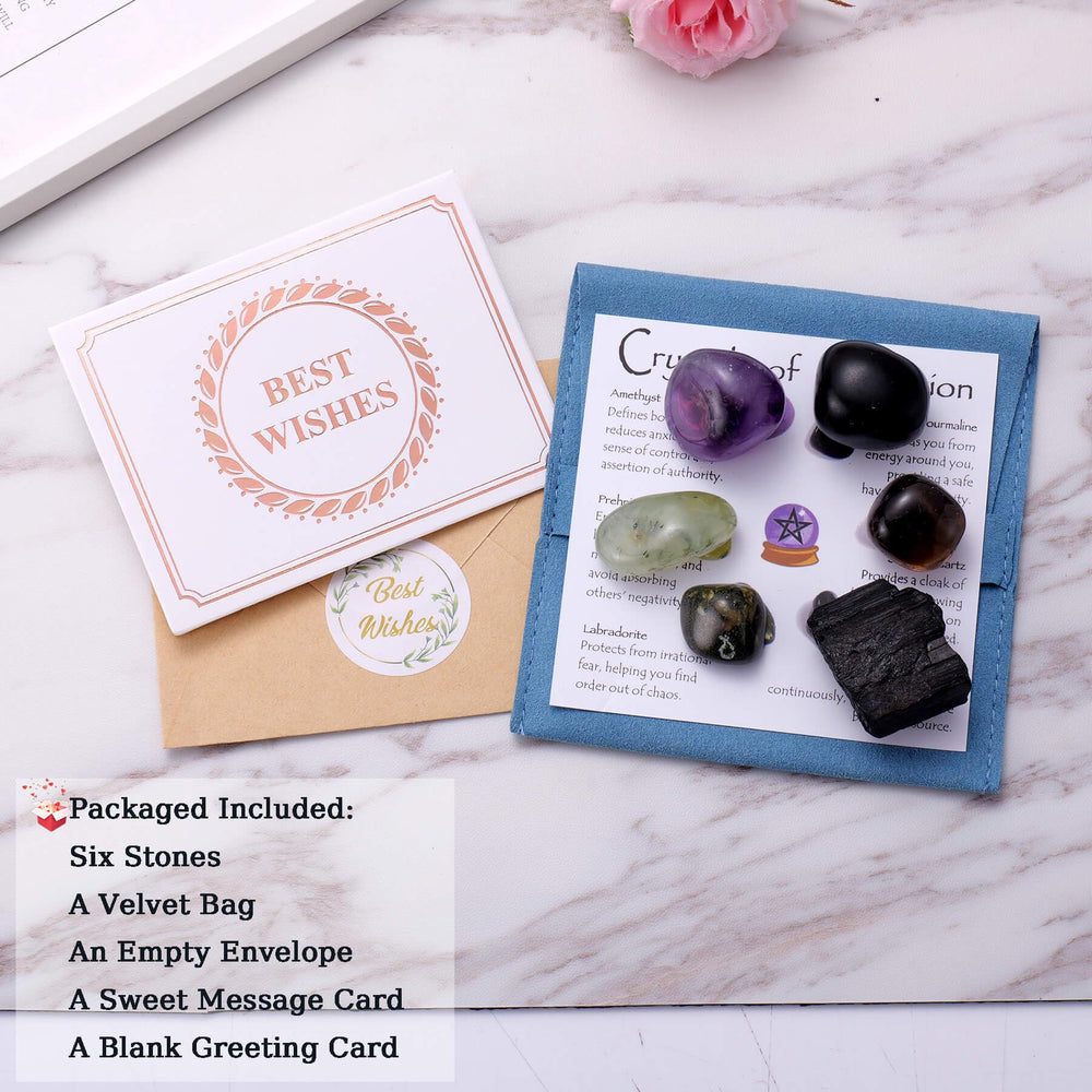 Ukodnus Protection Crystal Set with obsidian offers grounding protection wherever you go.