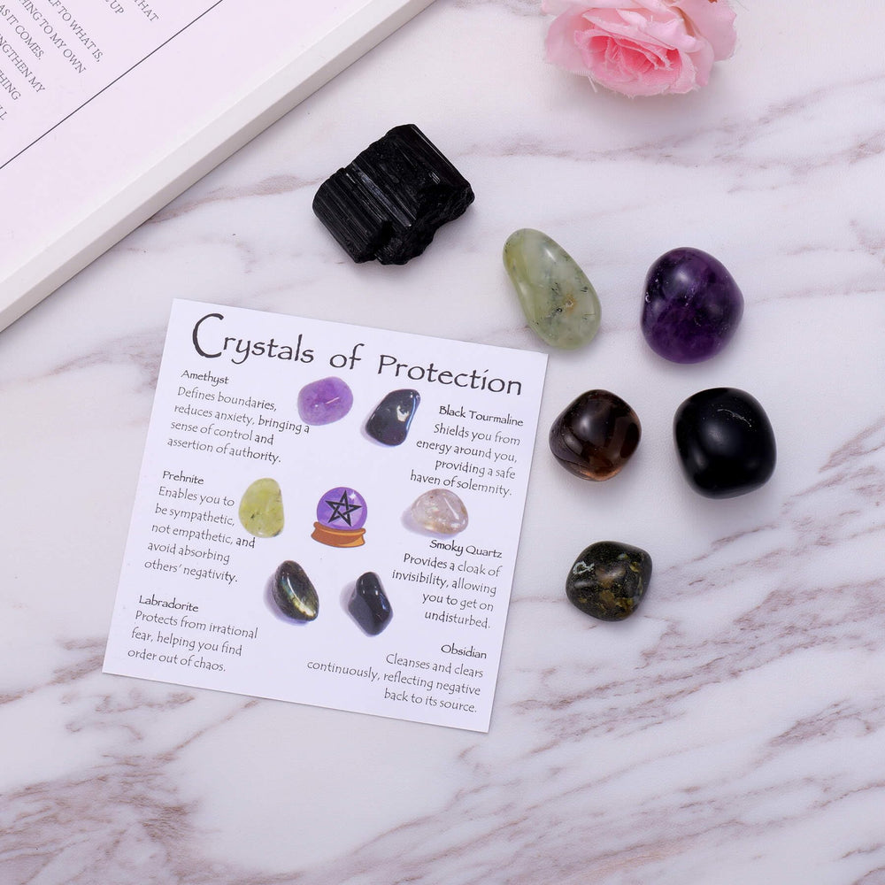 Ukodnus Protection Crystal Set with tourmaline blocks negativity while promoting focus.