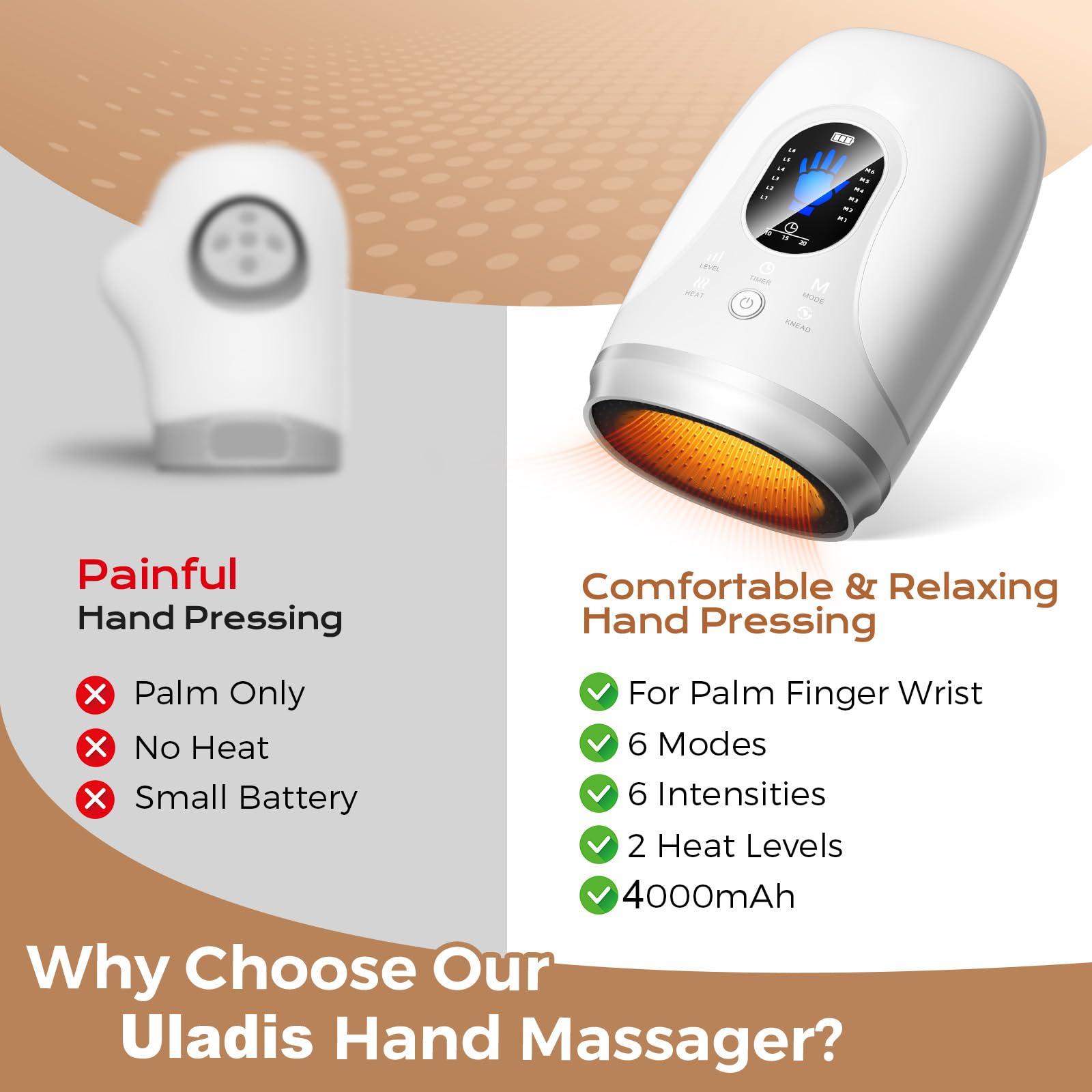 Uladis compact massager ready for home, office, or travel