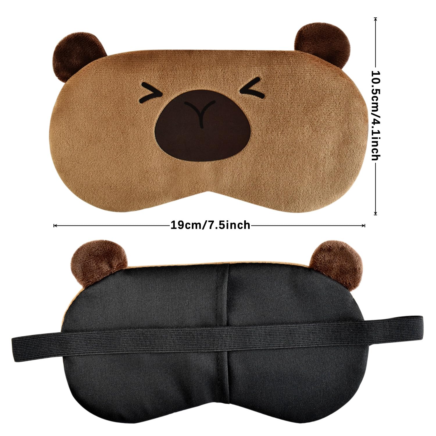 Ulbemoll máscara capibara peluche de 20 cm para dormir y descansar.