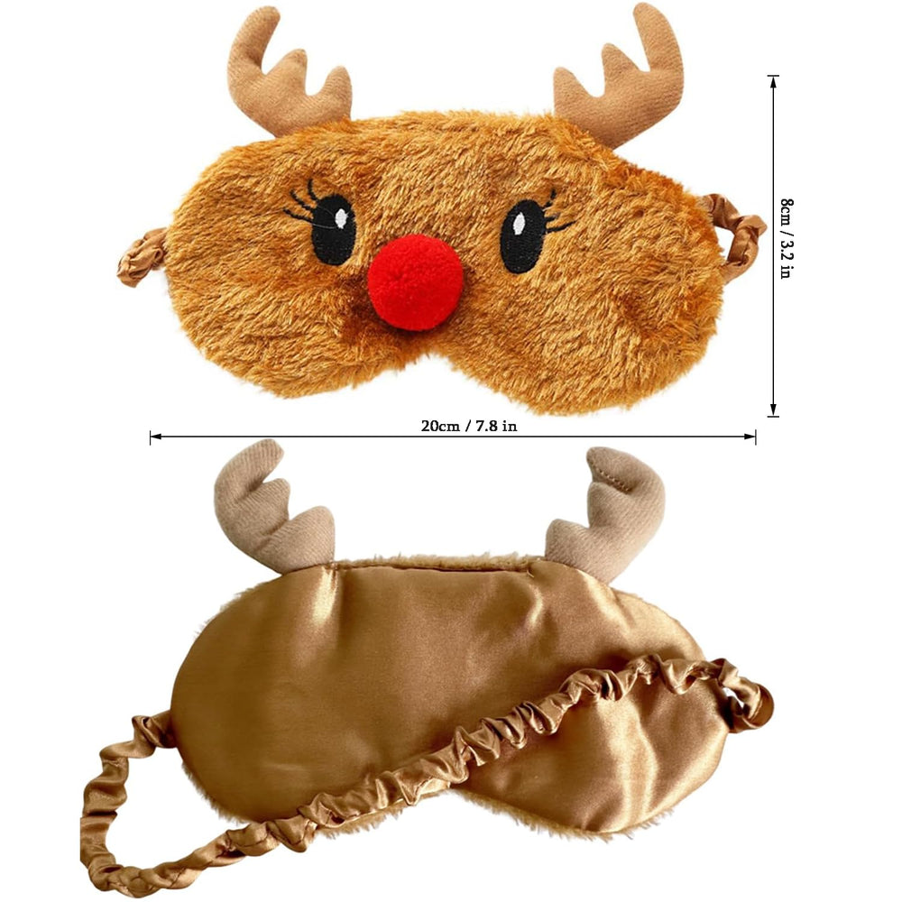Ulbemoll plush reindeer eye mask with soft strap for snag-free naps