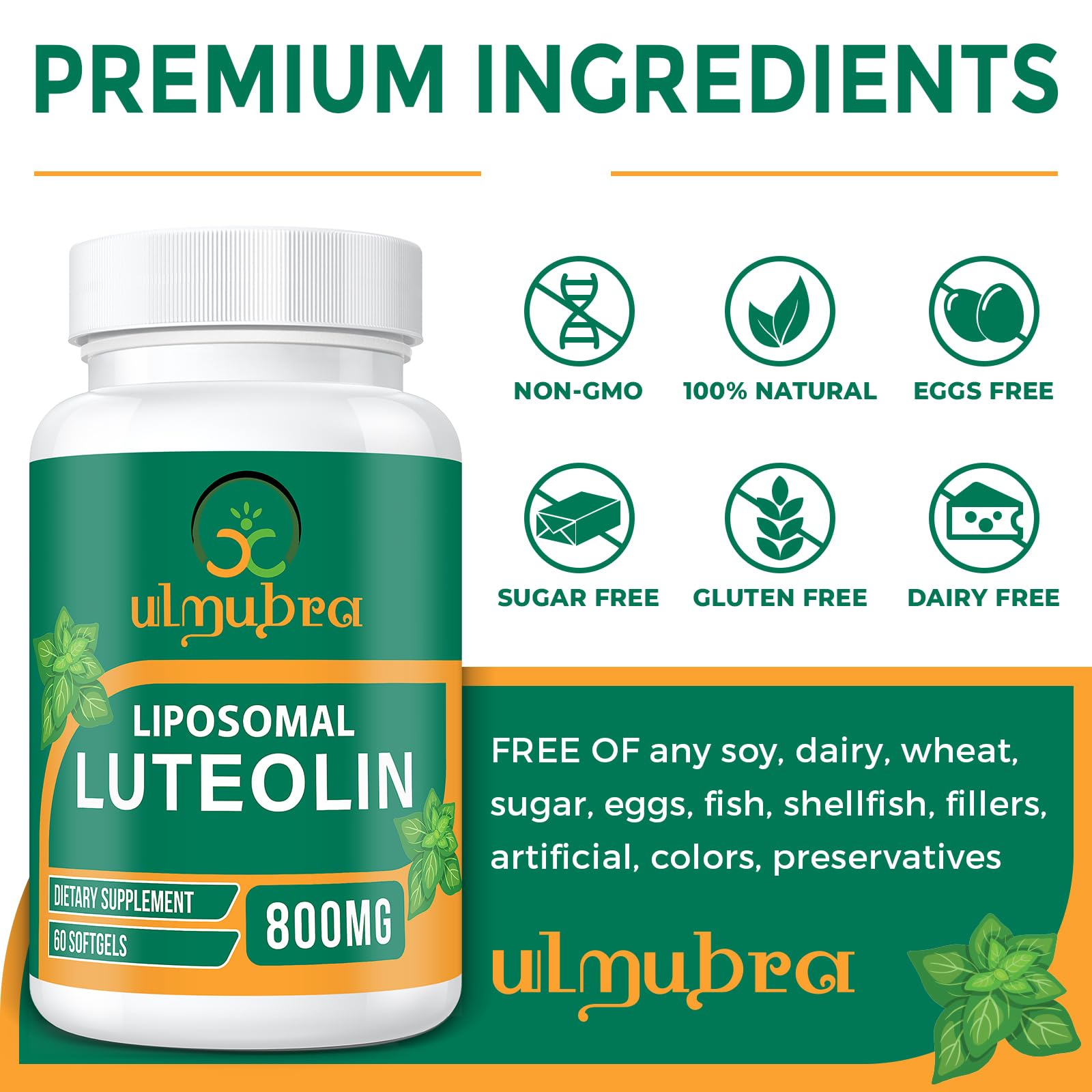 Ulmubra 60-day supply softgels bottle for convenient daily use.