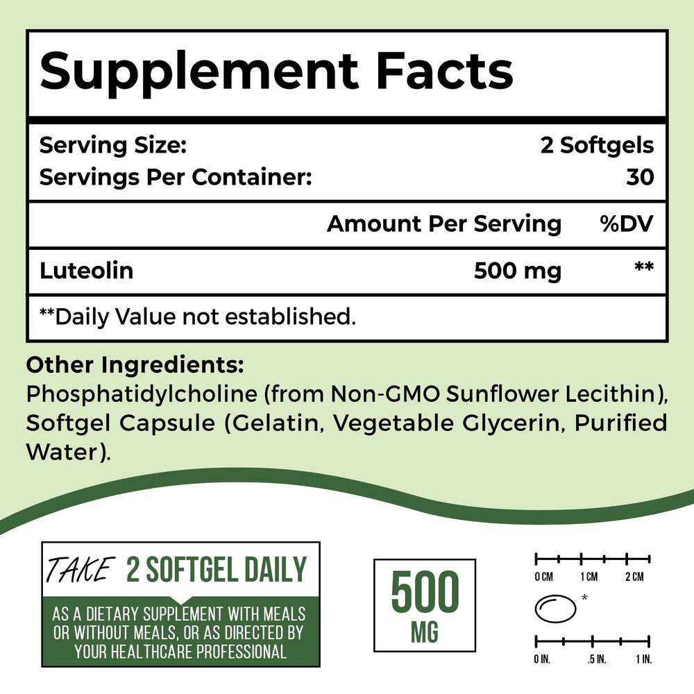USA-manufactured Ulmubra Liposomal Luteolin label emphasizing clean formulation