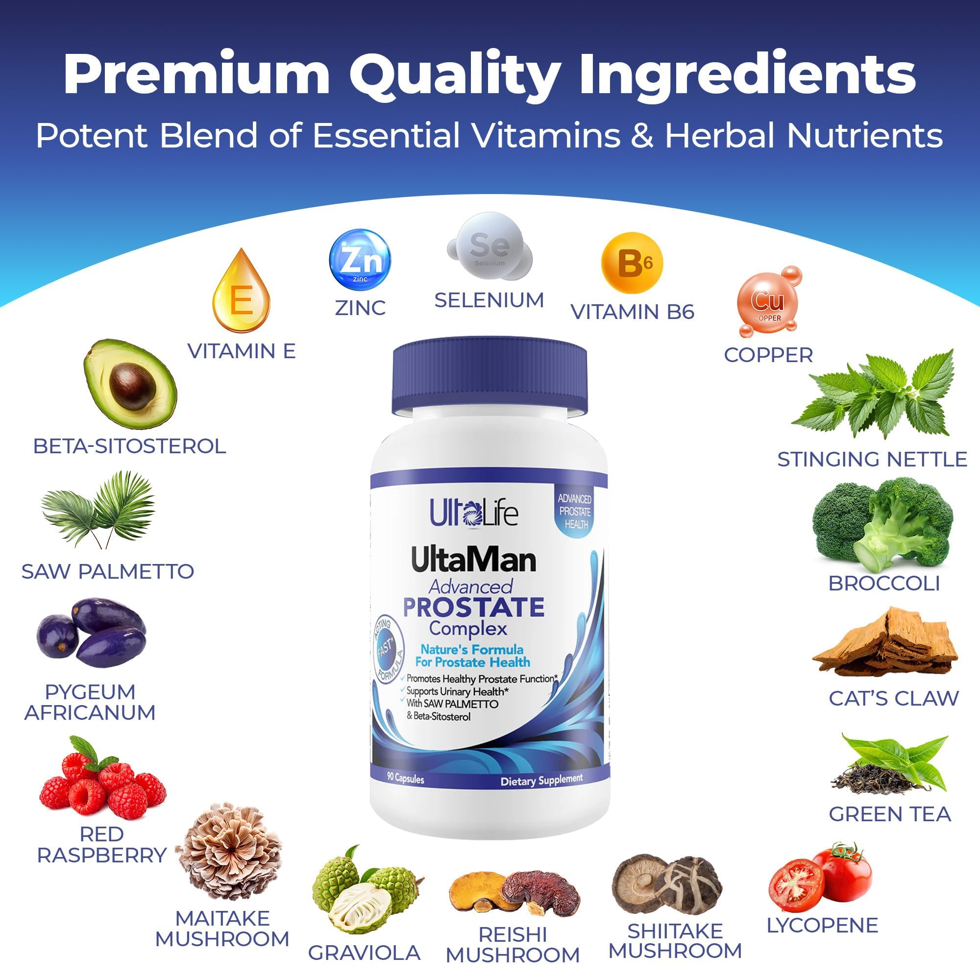 ULTALIFE Beta Sitosterol ingredient close-up for multi-faceted prostate support.