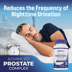 ULTALIFE Prostate health label illustrates the supplement's comprehensive formula.