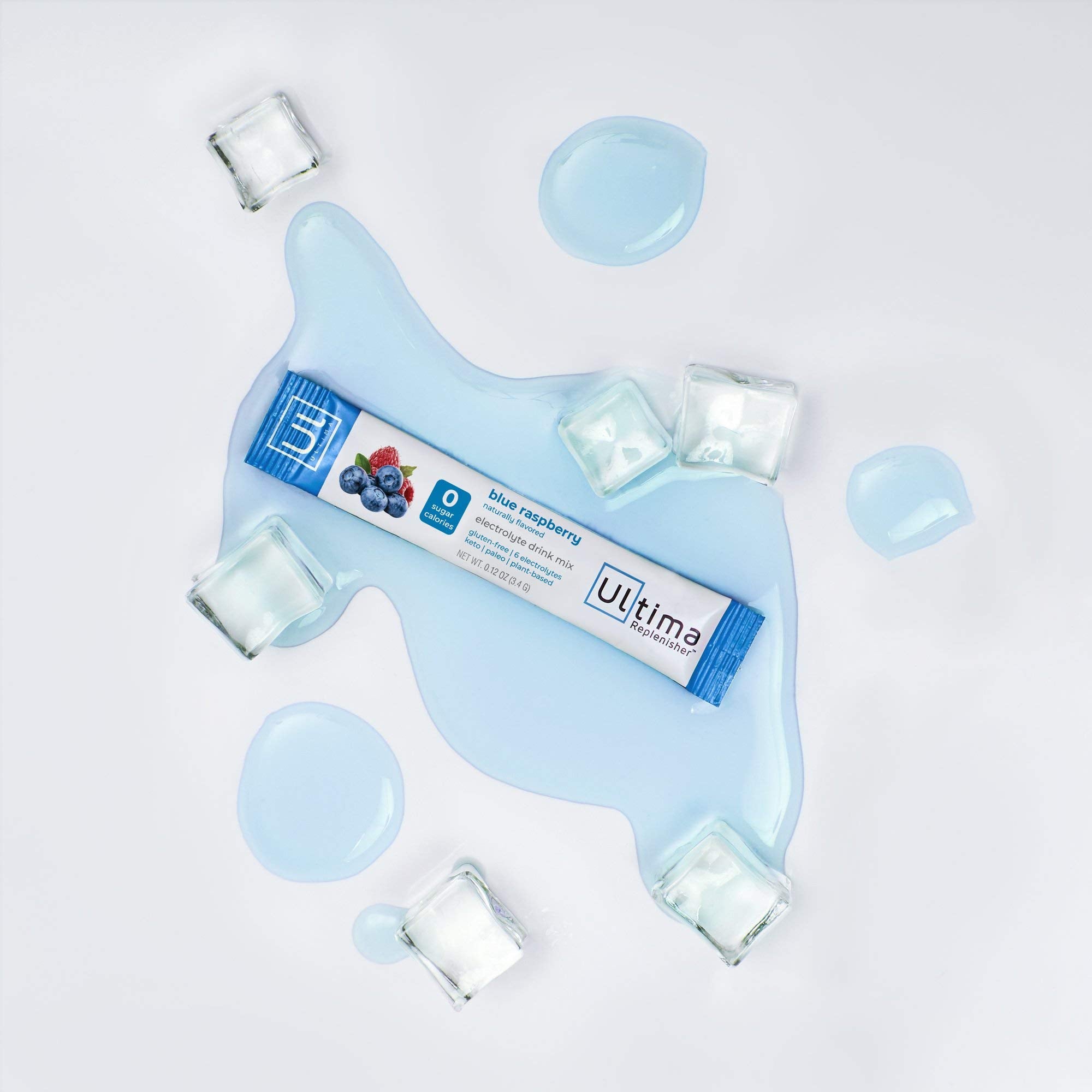Ultima Replenisher 20-serving box highlighting zero sugar and zero calories