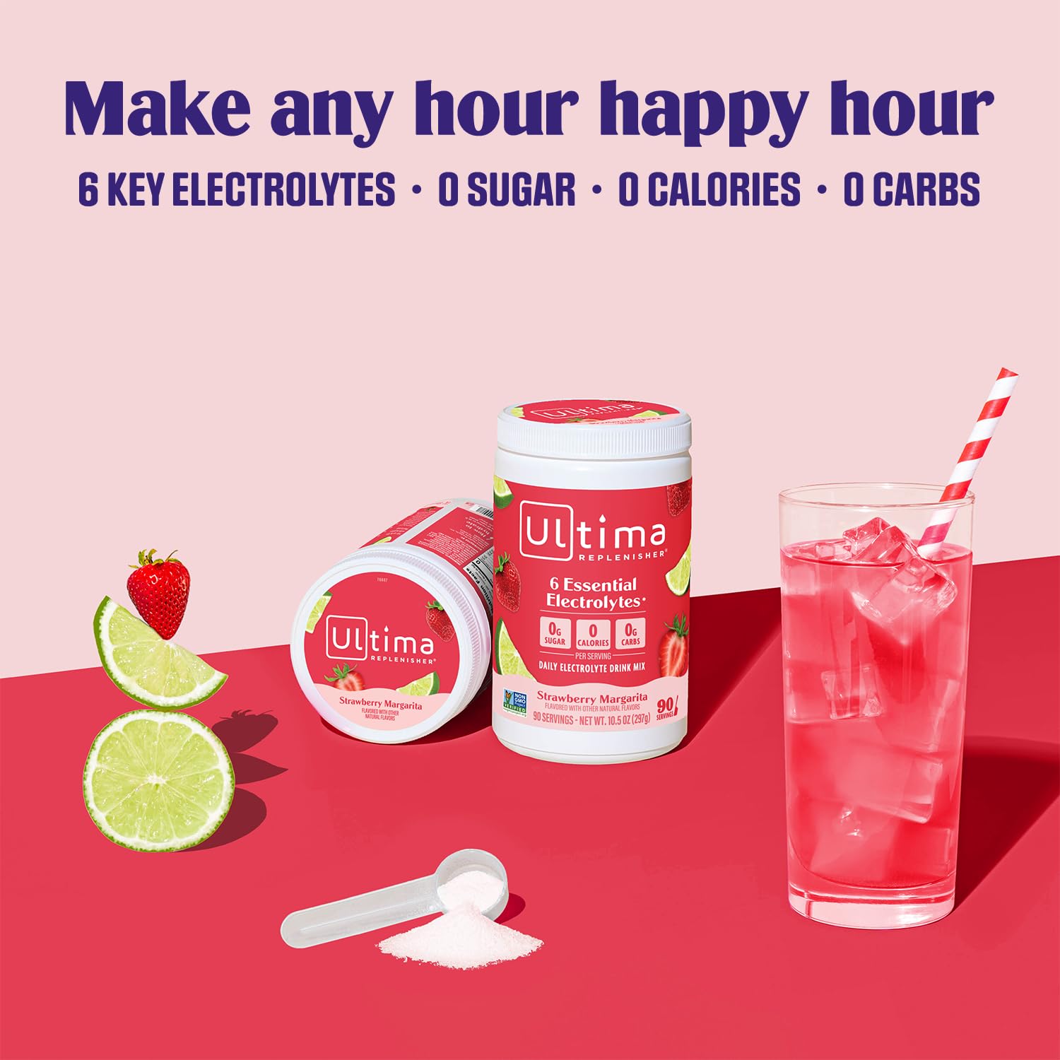 Graphic highlighting Ultima Replenisher's 6 key electrolytes: magnesium, calcium, potassium, chloride, phosphorus, sodium