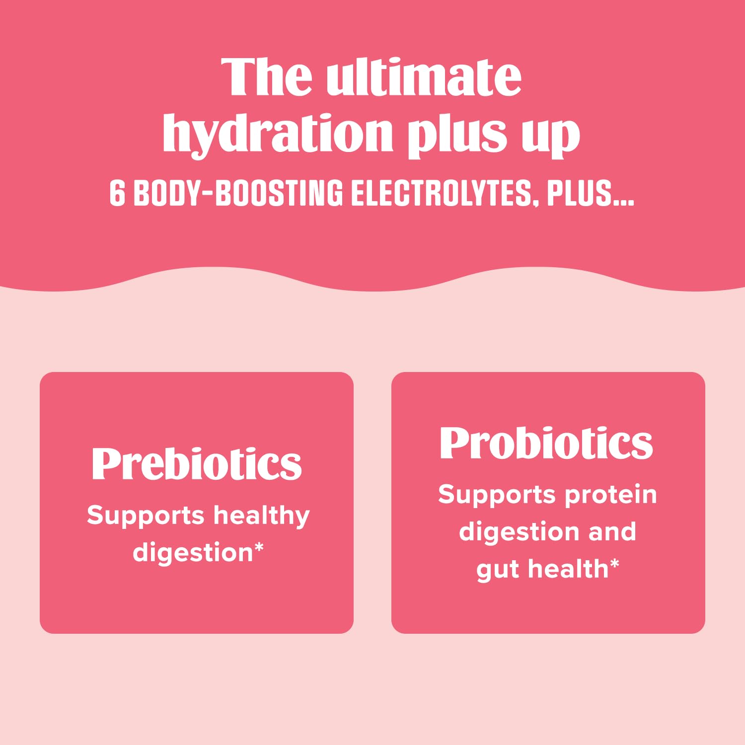 Ultima Replenisher bottle highlighting probiotic and prebiotic blend.