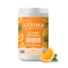 Ultima Replenisher daily electrolyte canister front for all-day hydration