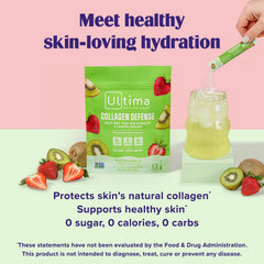 Ultima Replenisher packaging highlights Dermaval for collagen-supportive formula.