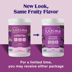 Ultima Replenisher glass with grape-flavored hydration on ice.