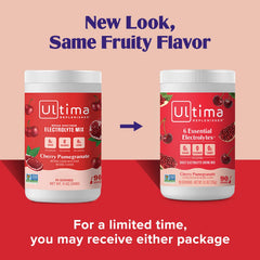 Ultima Replenisher glass with water demonstrates fruity flavor and refreshment.