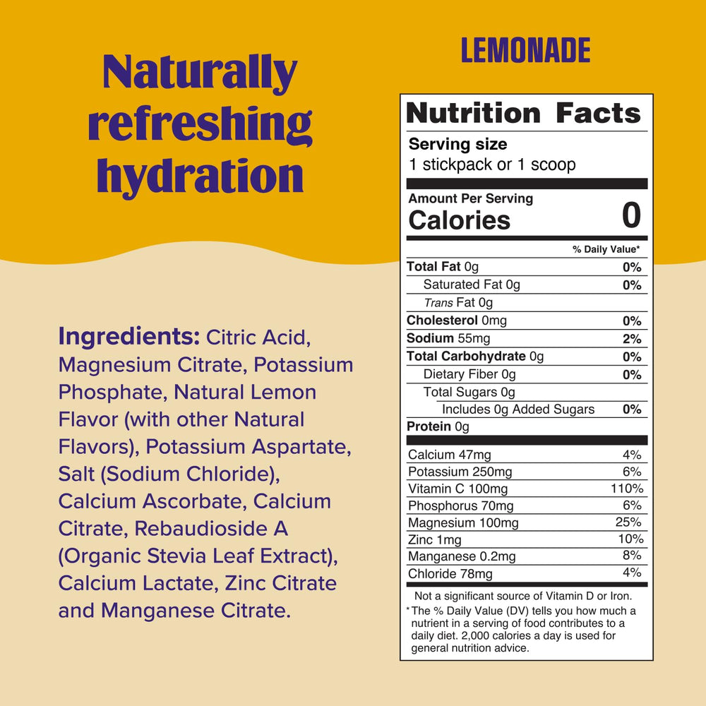 Ultima Replenisher lemonade flavor scoop for easy, electrolyte-rich preparation