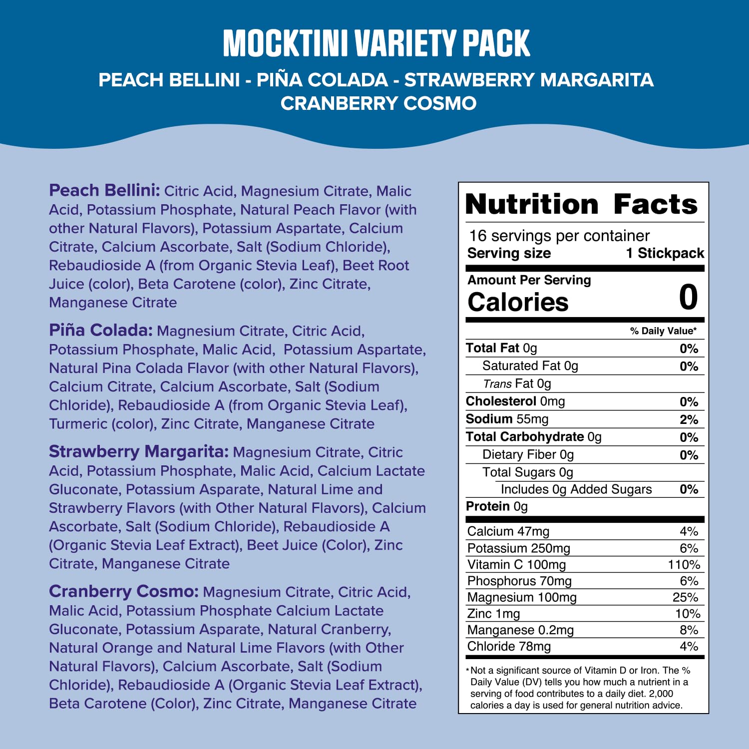 Ultima Replenisher Mocktini Pina Colada stickpack for flavorful daily hydration.