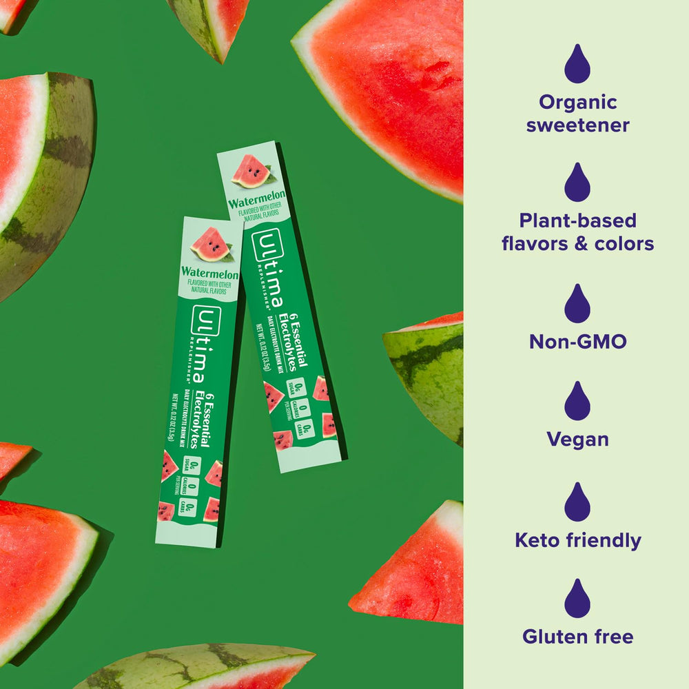 On-the-go Ultima Replenisher packets for convenient daily hydration.