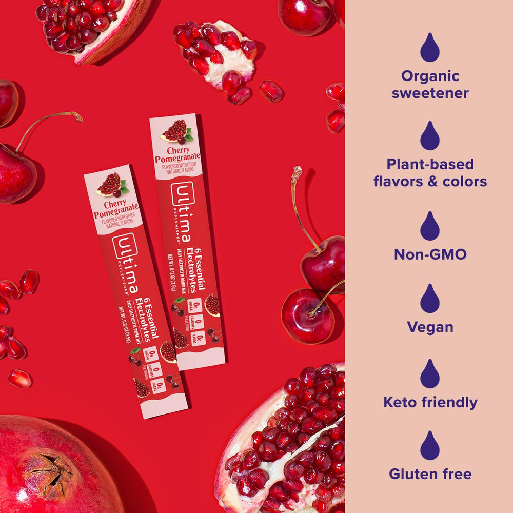 Ultima Replenisher vegan gluten-free keto-friendly badge on packaging.