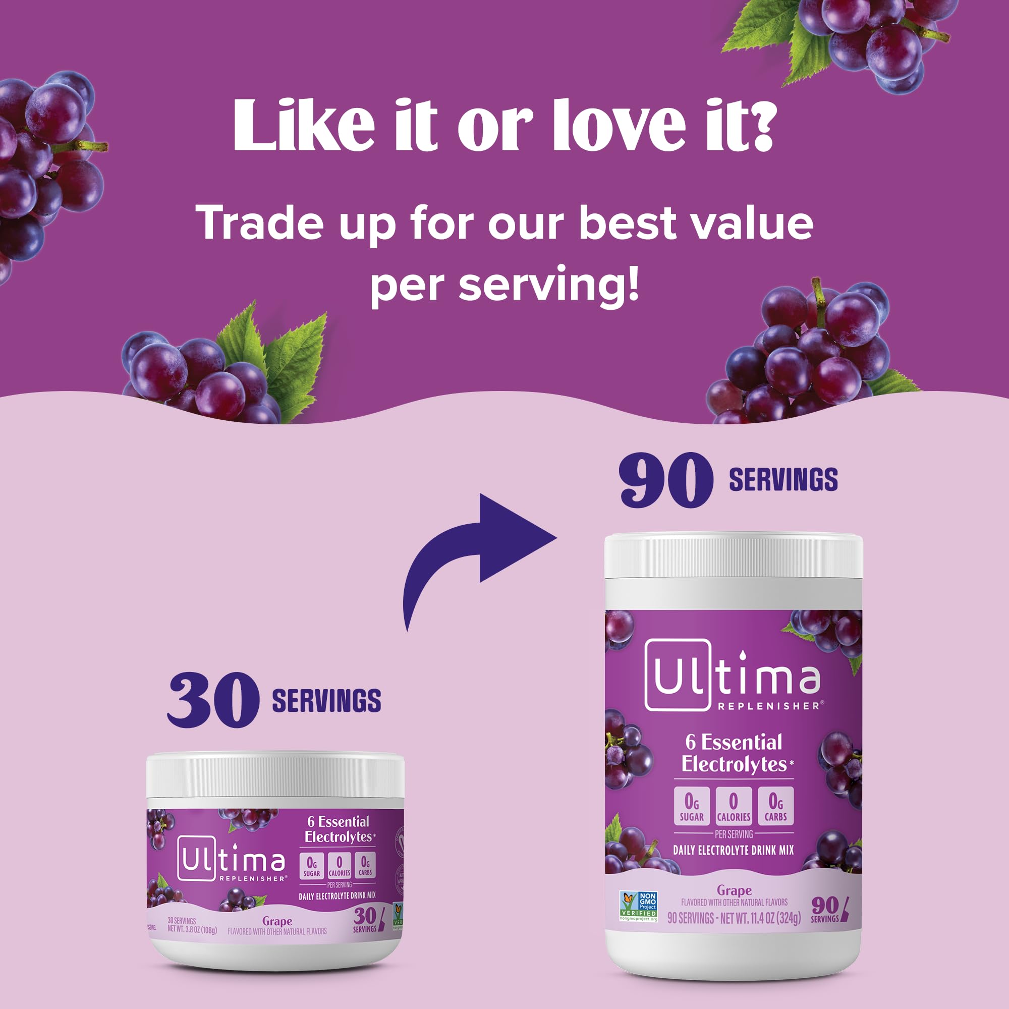 Ultima Replenisher packaging highlighting keto-friendly, vegan, and Non-GMO ingredients.