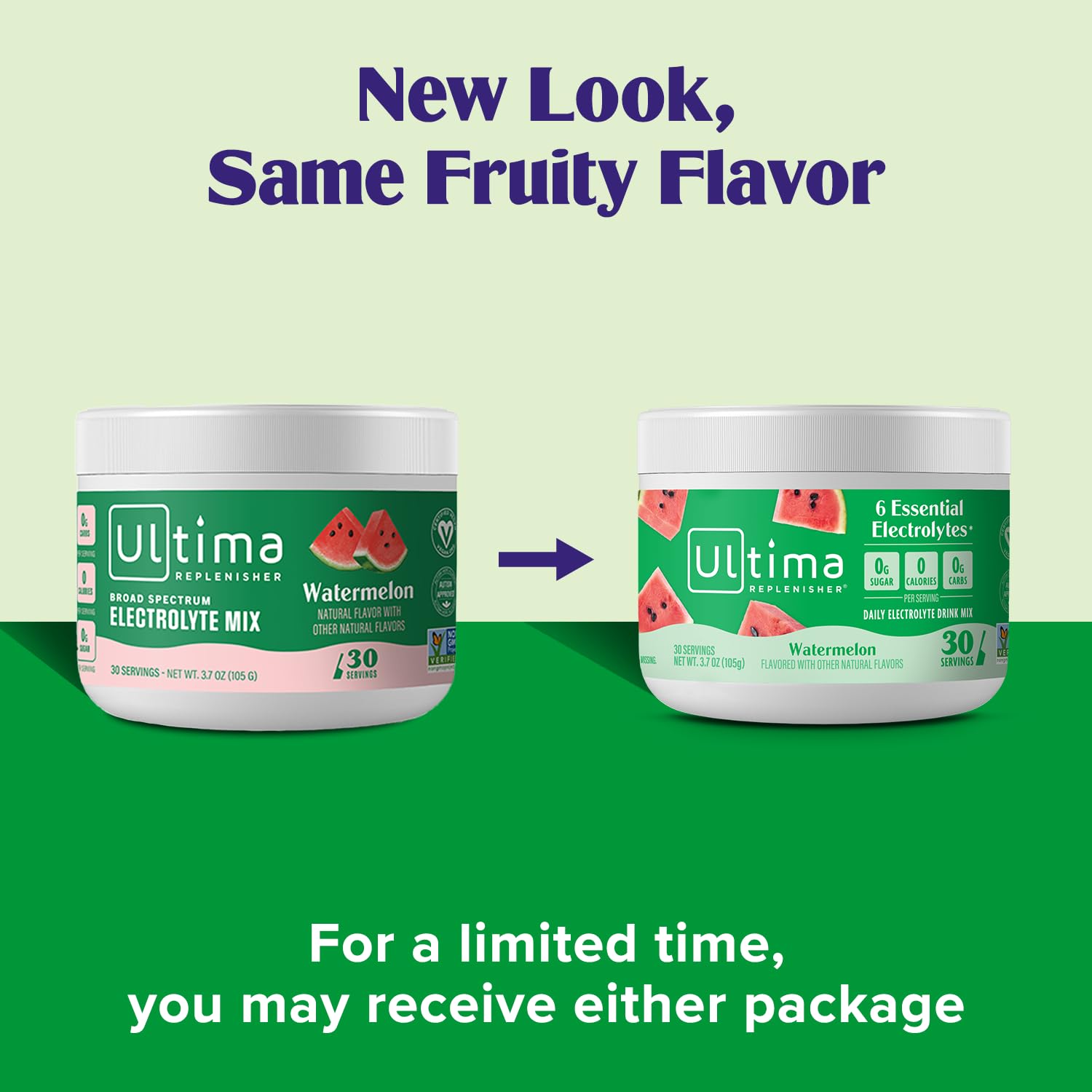 Ultima Replenisher Watermelon bottle with glass ready to drink