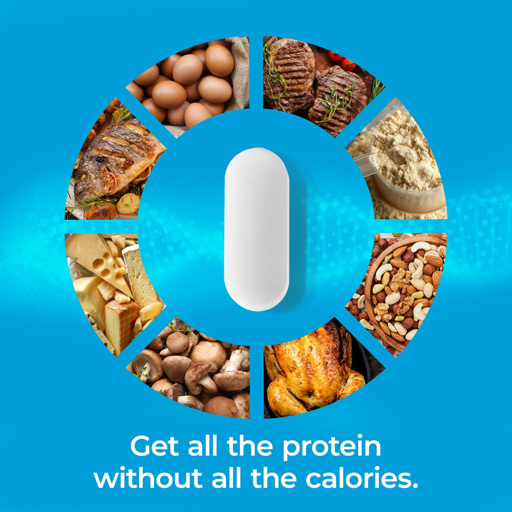 Non-GMO and dairy-free badge on Ultimate EAA packaging.