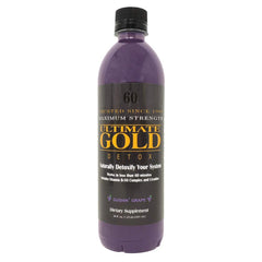 Ultimate Gold Detox Drink 20oz bottle pour showing refreshing grape flavor