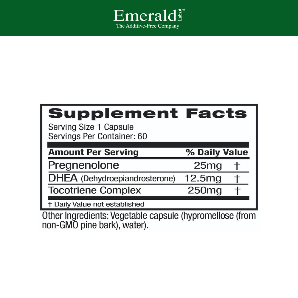 Ultra Botanicals Emerald Labs DHEA 25mg capsules ready for daily use