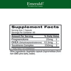 Ultra Botanicals Emerald Labs DHEA 25mg capsules ready for daily use