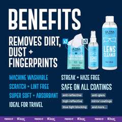 Ultra Clarity 2oz sprays pack for on-the-go eyewear and devices.