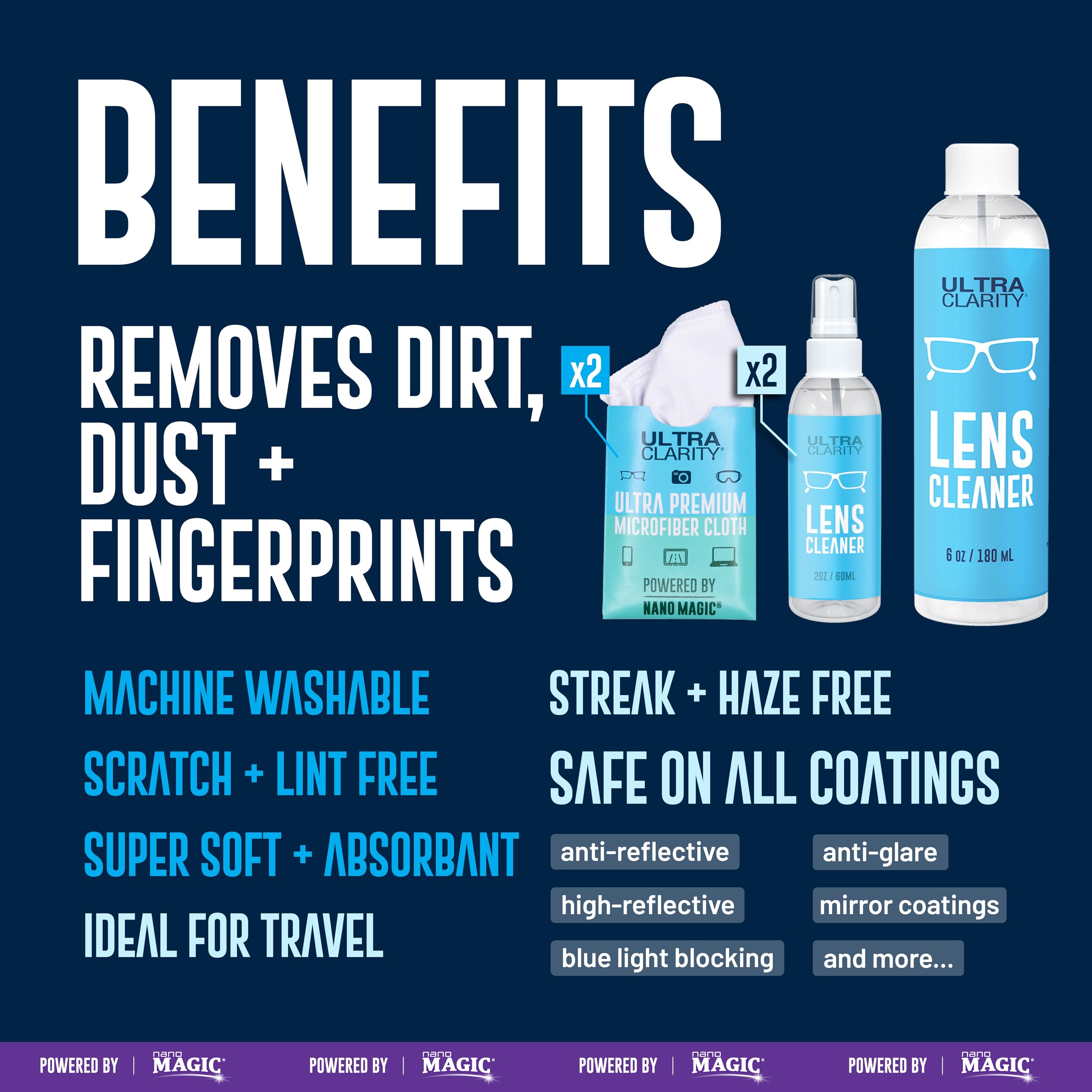 Ultra Clarity microfiber cloths are soft, absorbent, and scratch-free