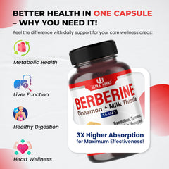 Ultra Herbs Berberine packaging emphasizes gluten-free and dairy-free ingredients for sensitive diets.