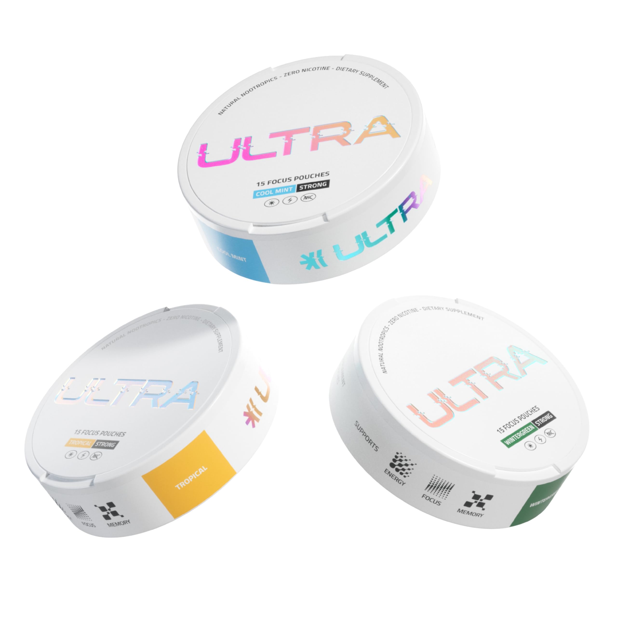 Ultra Pouches wintergreen can for caffeine-free focus on the go.