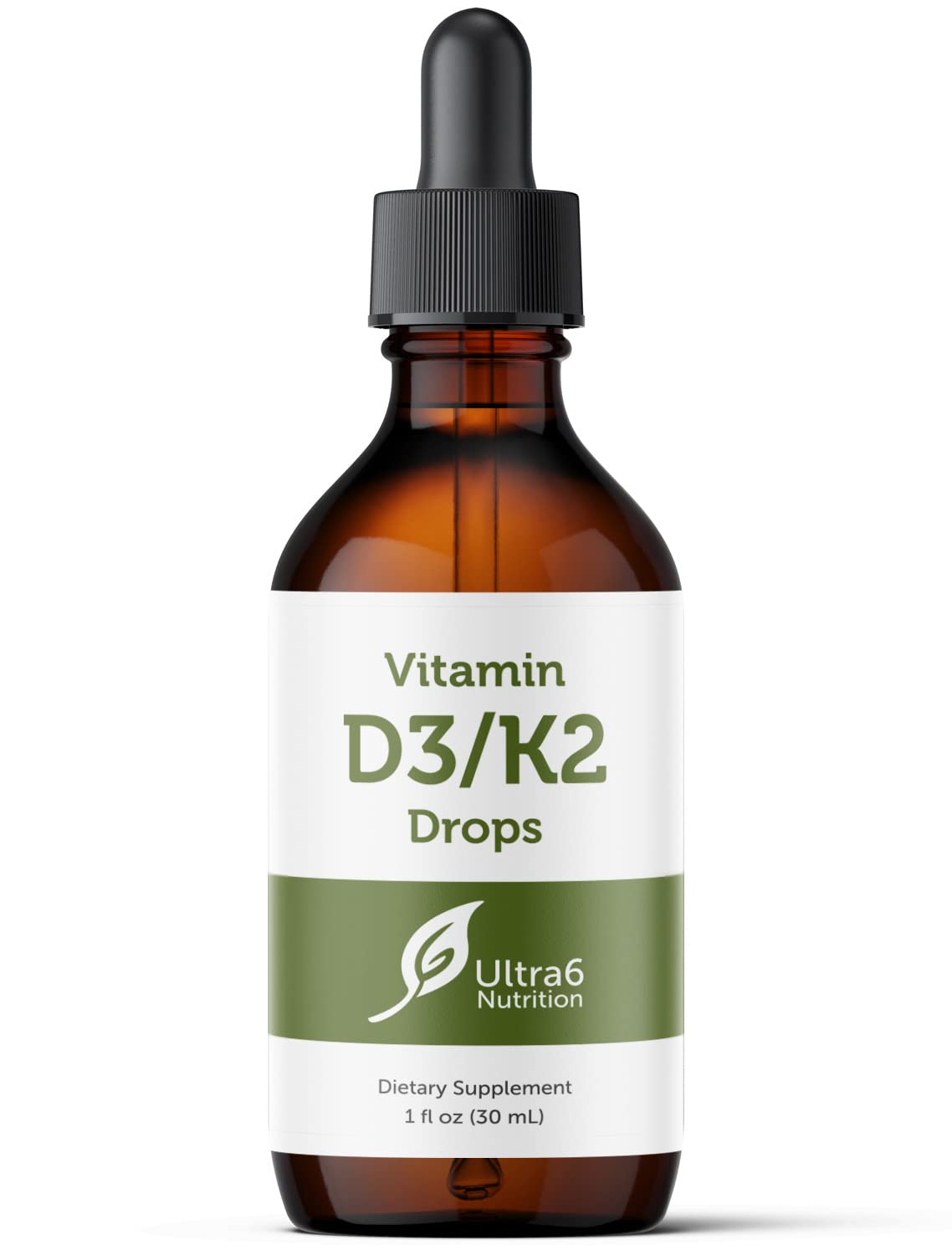 Ultra6 Nutrition Vitamin D3 K2 Drops bottle for daily wellness