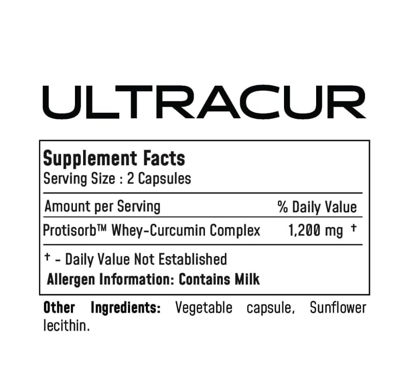 UltraCur Protein Curcumin Complex delivery system underscores rapid absorption.