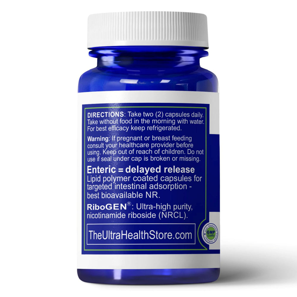 UltraHealth NR 300mg capsules in hand for convenient daily supplementation
