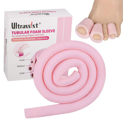 Ultrassist toe sleeve with overlap cushions the toe joint and reduces rubbing.