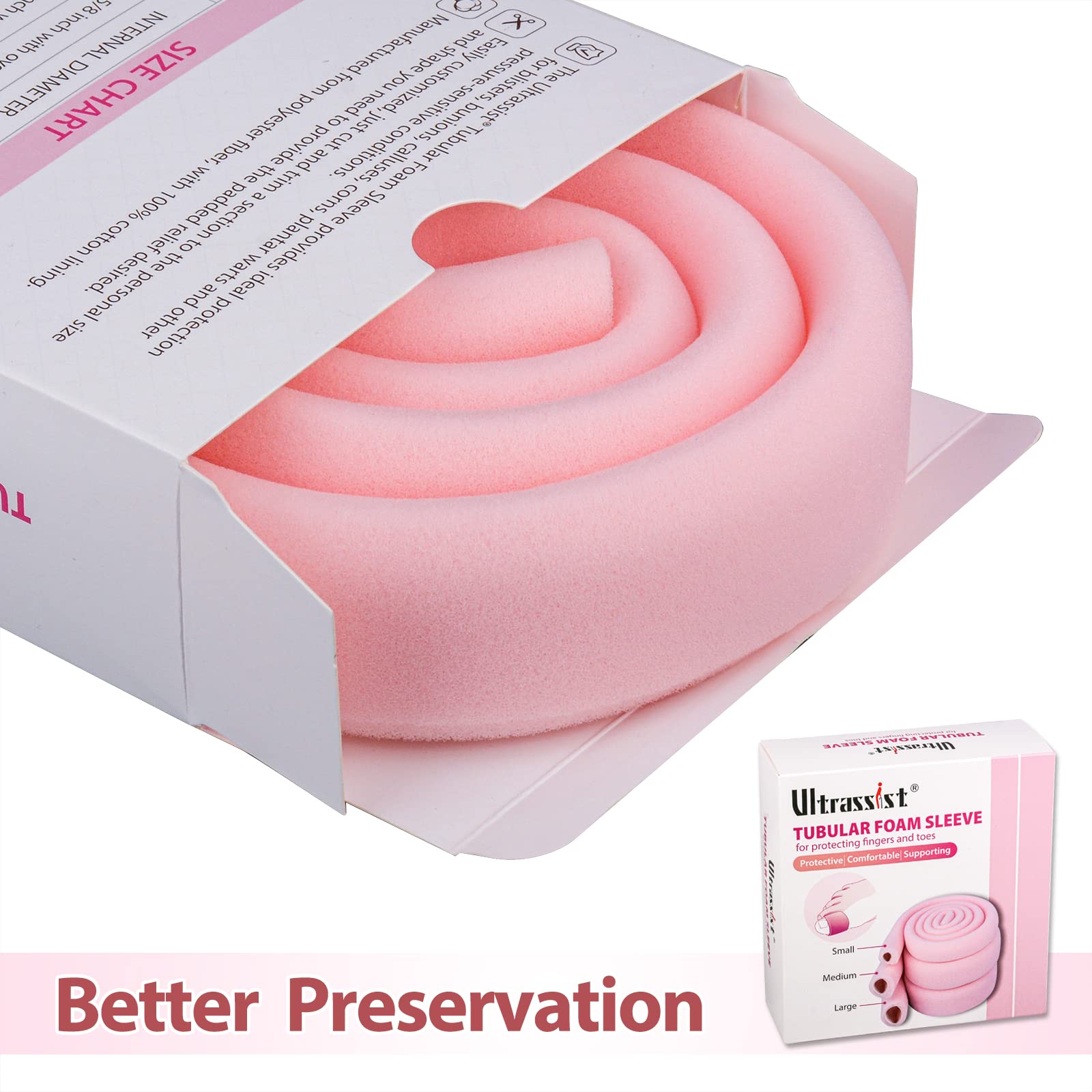 Storage box keeps Ultrassist toe sleeve secure and protected when not in use.
