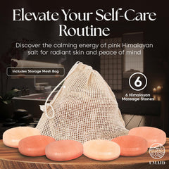 UMAID hand-carved pink salt stones with textured surfaces for massage sessions