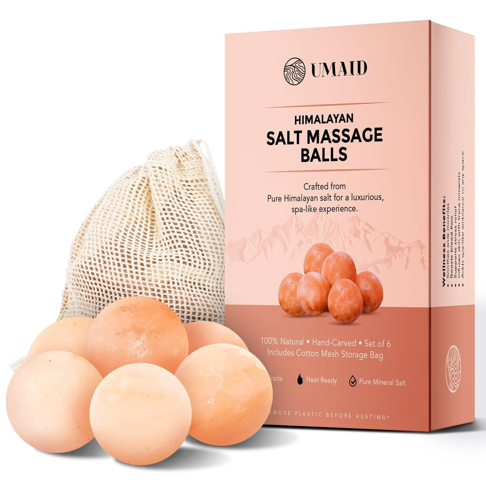 UMAID Himalayan salt massage balls six-pack for at-home spa use