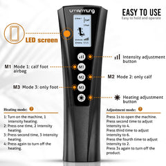 UMARMUNG heat therapy leg massager with three heat levels for comfort