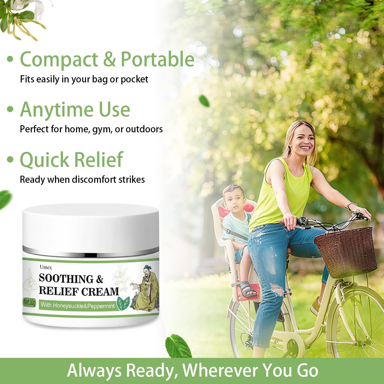 Fragrance-free label on Umex Intensive Itch Relief Cream communicates gentle care