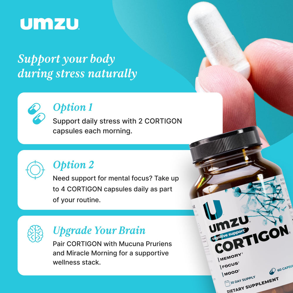 UMZU Cortigon B12 and B6 visuals for energy metabolism and mood