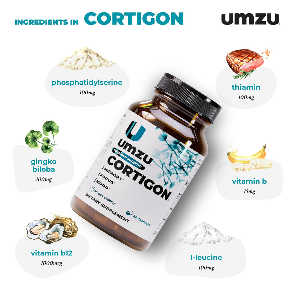 UMZU Cortigon capsules close-up highlighting capsule form for daily use