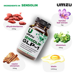 UMZU Sensolin bottle showcases chromium for daily metabolic balance.