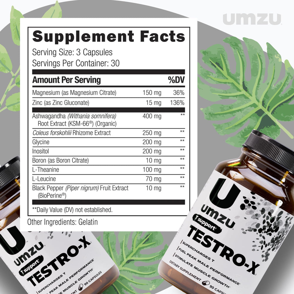 UMZU Testro-X ashwagandha herbs illustration