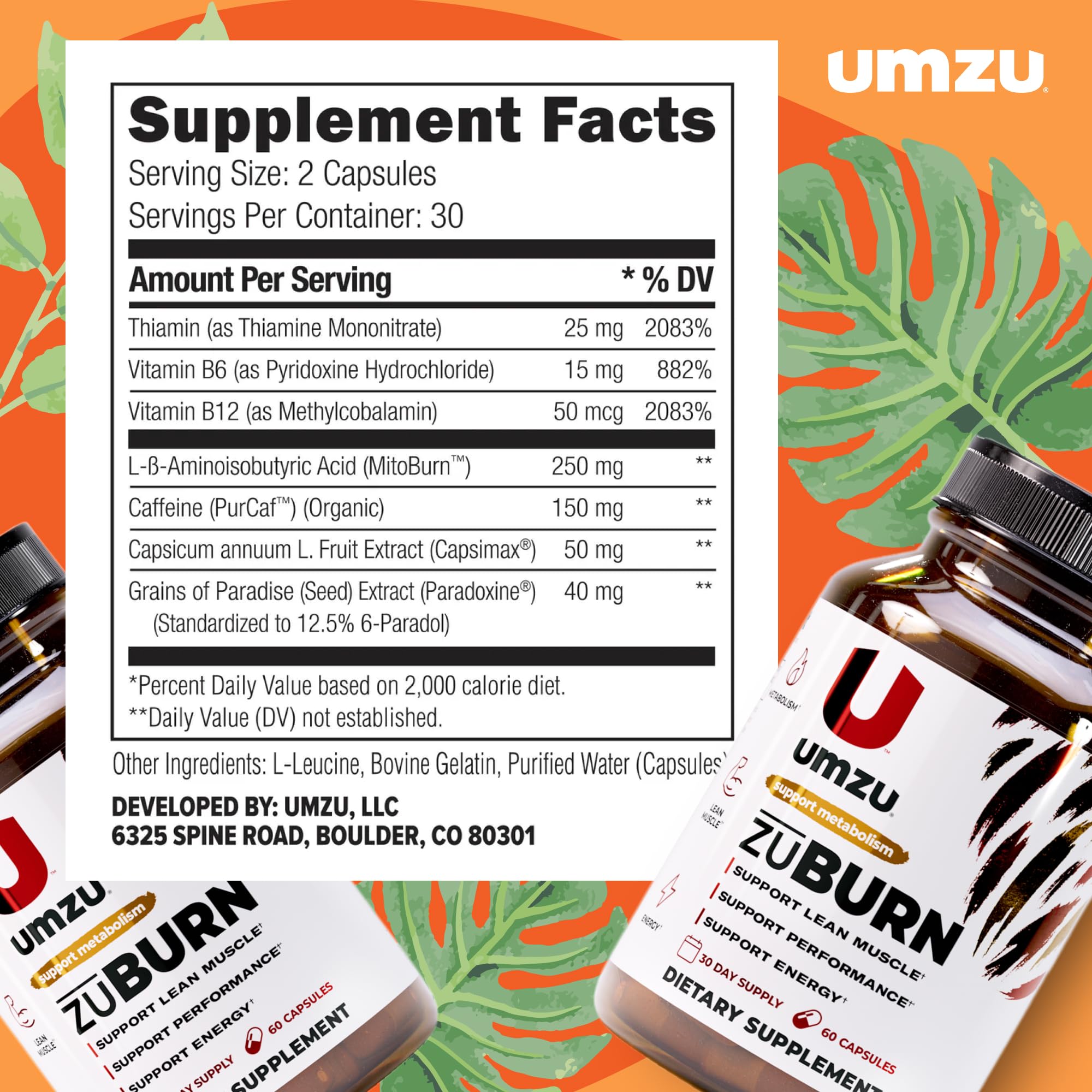 UMZU ZuBurn bottle with glass illustrating everyday use during workouts.