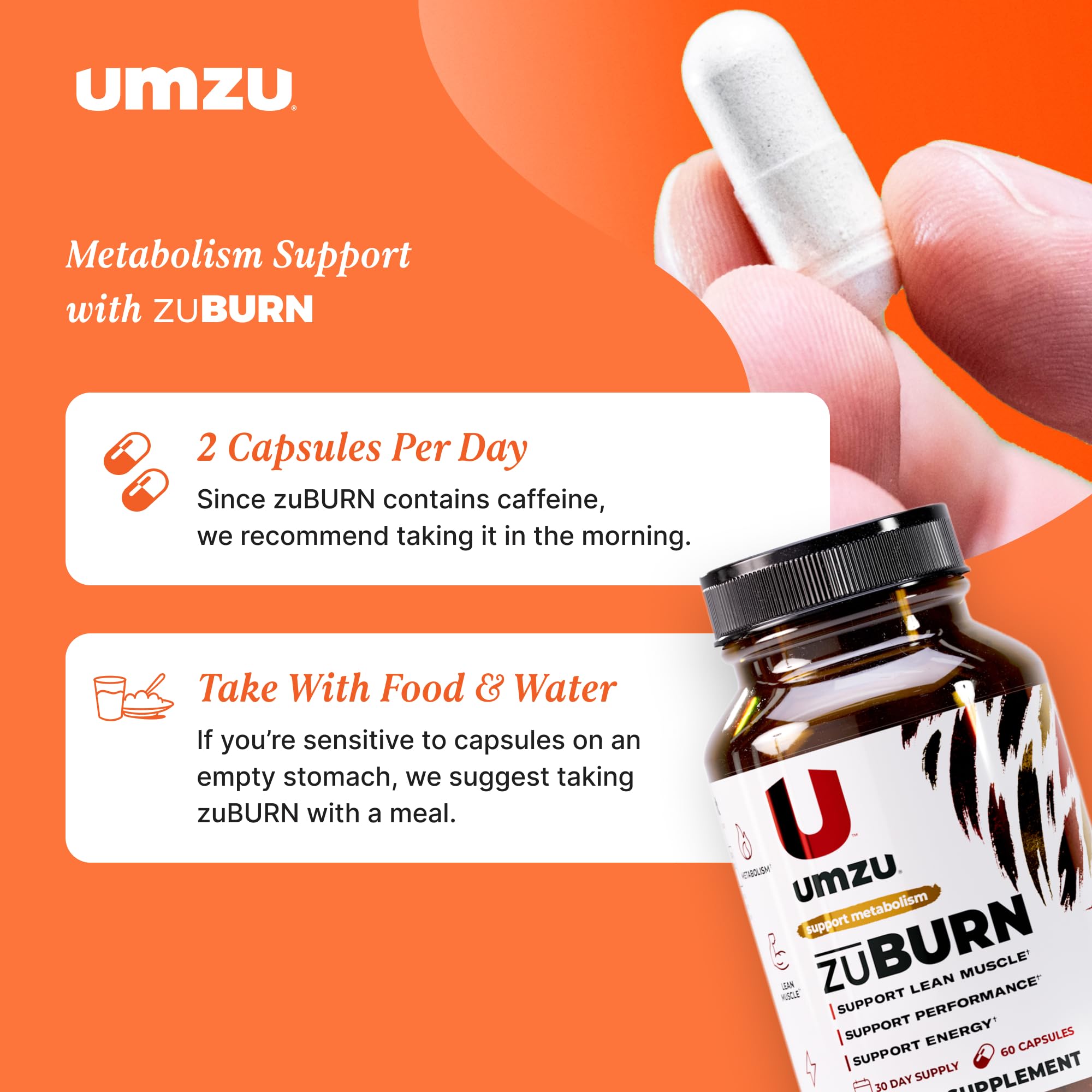 UMZU ZuBurn ingredients mitoburn close-up indicating plant-based energy support.