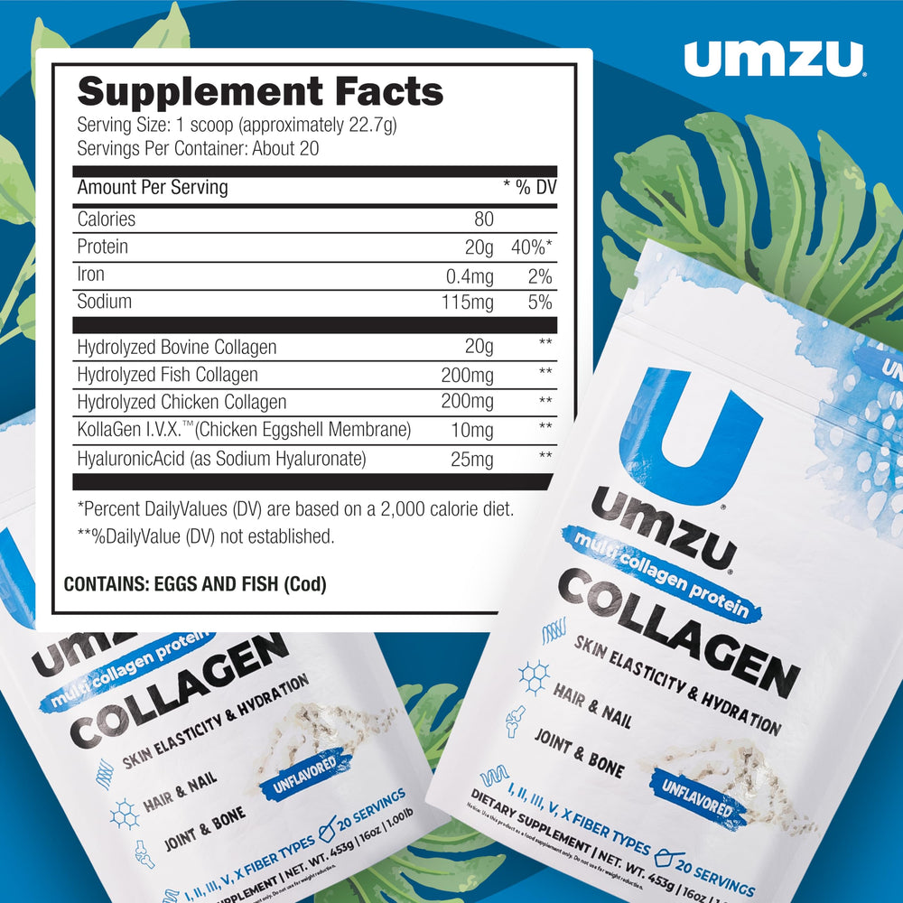 UMZU zuCollagen mixing into hot or cold beverage ideas.