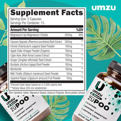 UMZU zuPOO fennel seed highlight aiding digestion and balance.